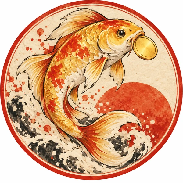 Koi, watercolour logo